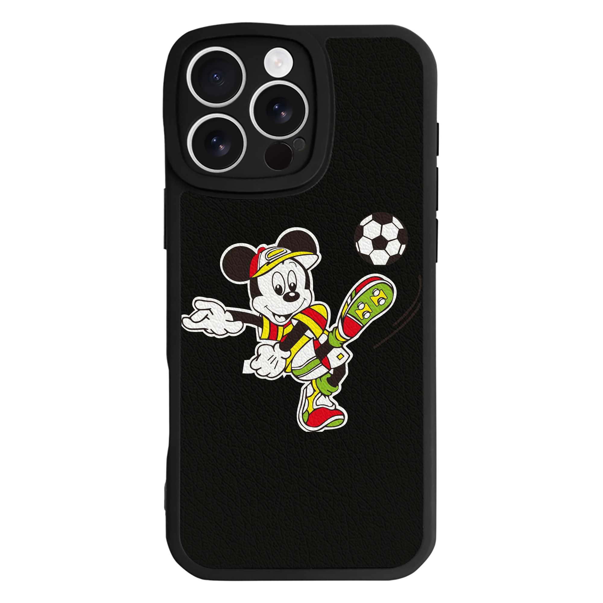 （画像用） ミッキーマウス Mickey Mouse 【iPhone 16シリーズ対応】シリコンスマホケース（レザー調） 材質：シリコン